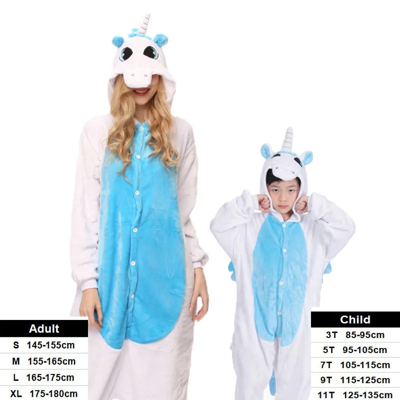 Женская Детская Kigurumi Пижама комбинезон в виде животных комплекты одежда для сна