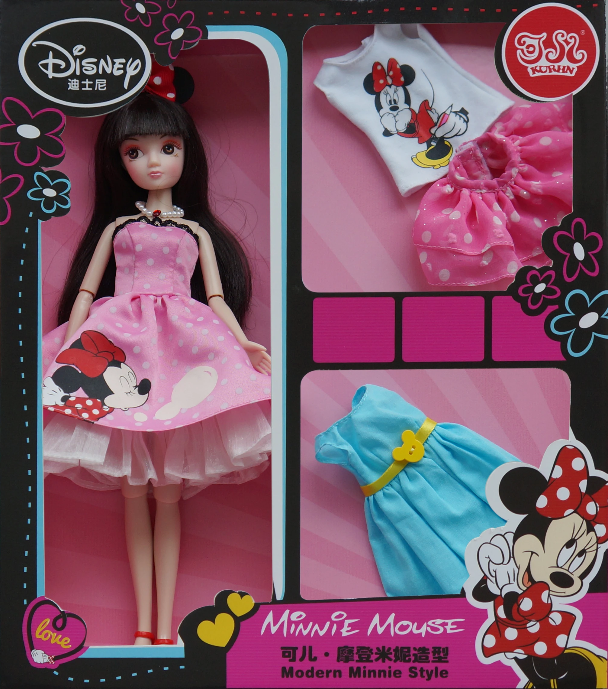 

Fashion mickey casual doll 3 outfits in one #6137