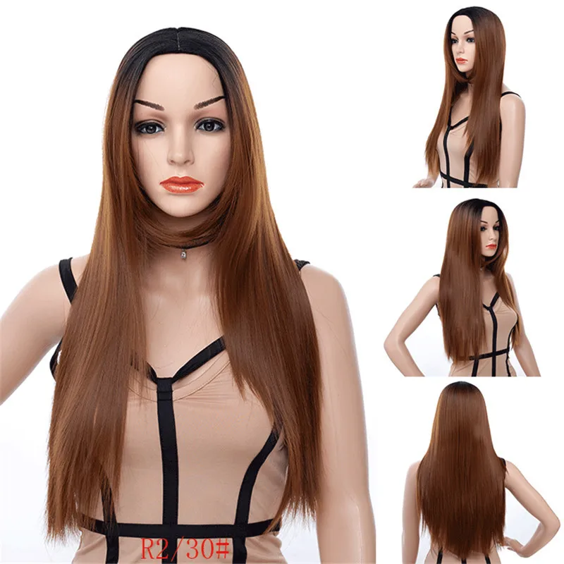 MSI Wigs Омбре блонд прямые волосы парики для женщин длинные высокой плотности натуральный пепельный розовый синтетический парик Черный Серый косплей волос