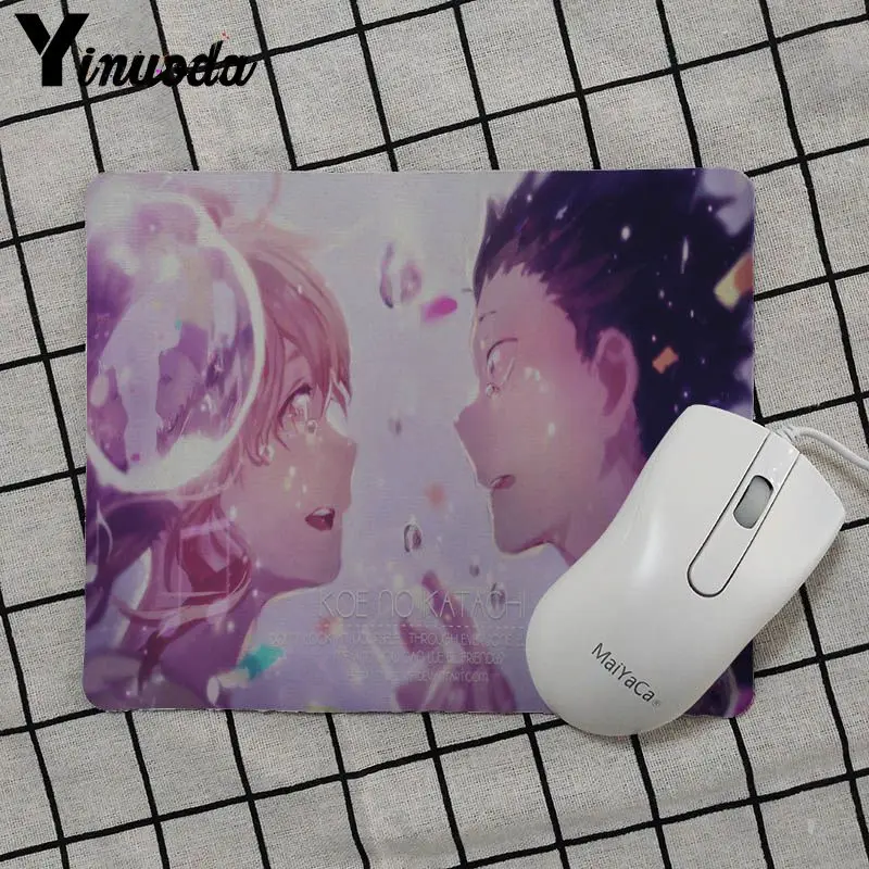 Yinuoda Лидер продаж тихий голос Koe No Katachi геймер скорость мыши розничная резиновый коврик для мыши PaintedStyle мягкая игровая коврик для мыши