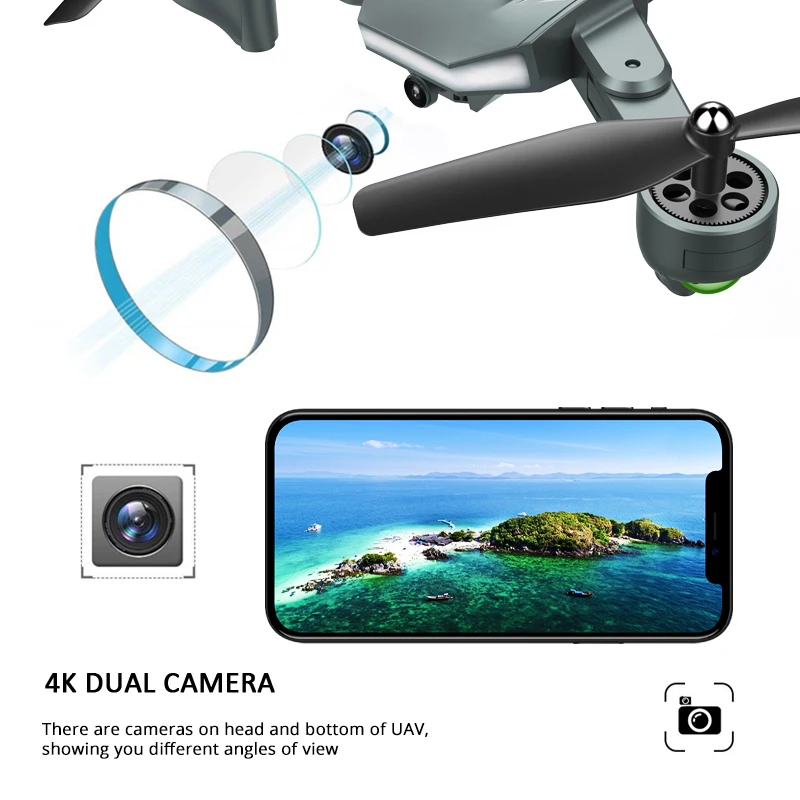 Visuo Xs816 Wifi Fpv Rc Дрон 4k камера оптический поток 720p двойная Квадрокоптер складной