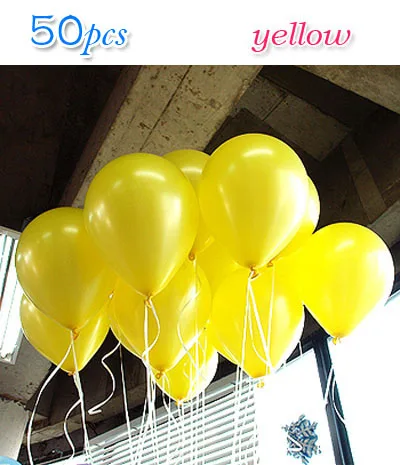 yellow 50 шт./лот Свадебные латексные шары на день рождения 10 дюймов R love вечерние баллон из гелий мяч детские игрушки детские прозрачные красные золотые шары - Цвет: yellow
