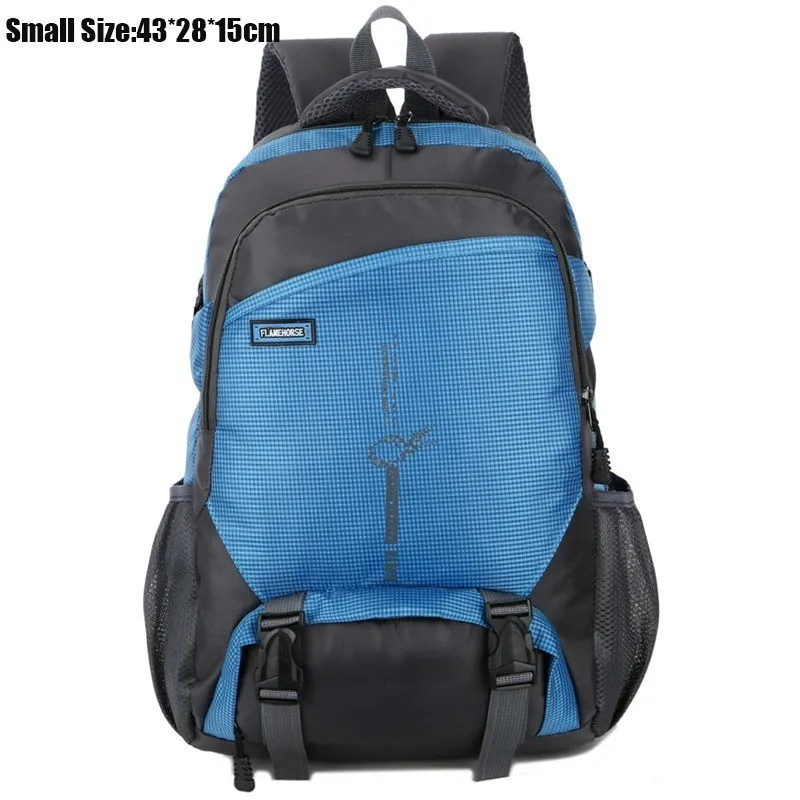 Small size Blue Мужской походный рюкзак для альпинизма, унисекс, нейлоновые уличные спортивные сумки, походные женские водонепроницаемые Рюкзаки для ноутбука, школьная сумка для подростков - Цвет: Small size Blue