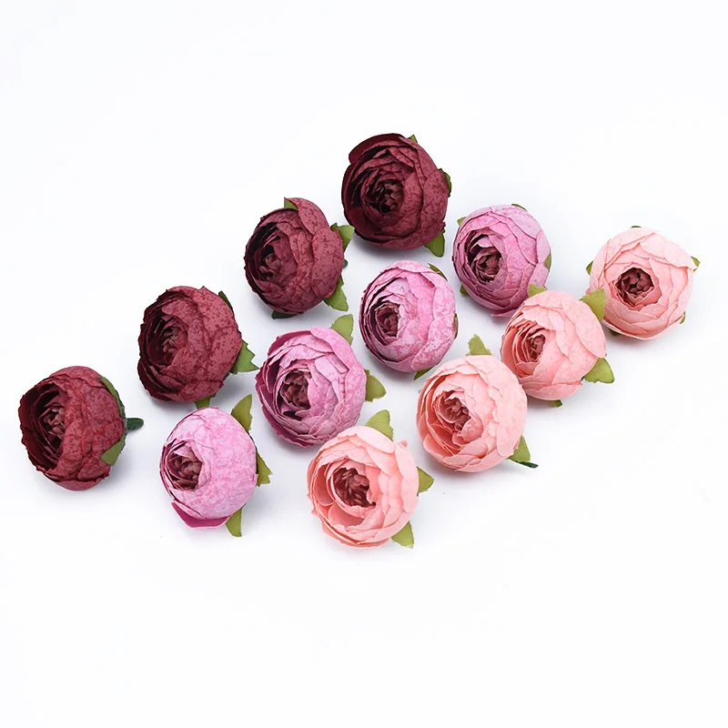 

2021 hot nwe 10pcs Decorative Flowers Wall Wedding Bridal Accessories Clearance Diy Gifts Box Artificial Flowers Scrapbooking
