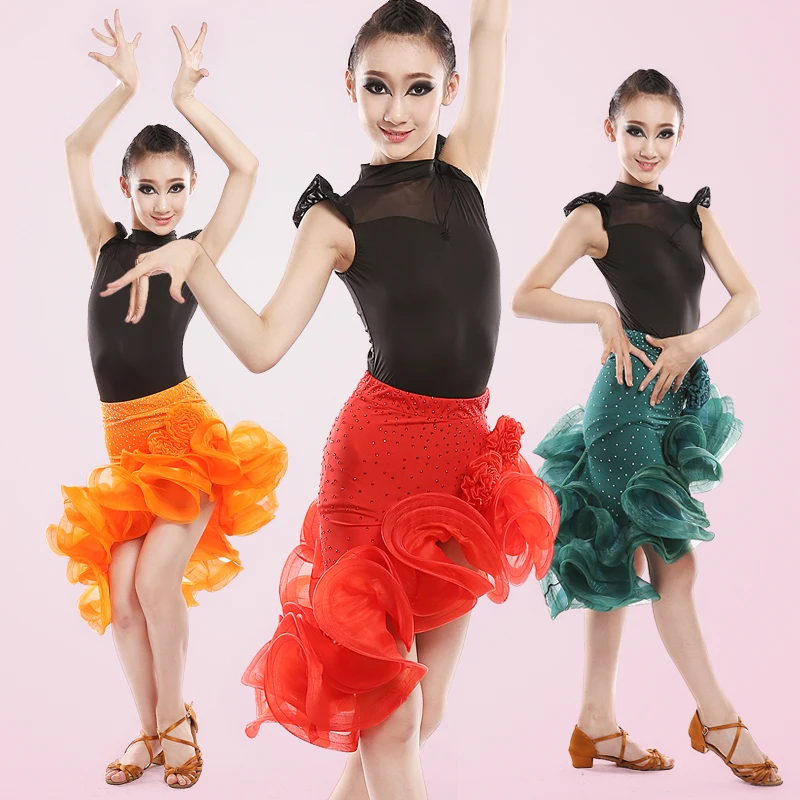 2017 платье для латиноамериканских танцев девочек детское бальных Одежда Детский