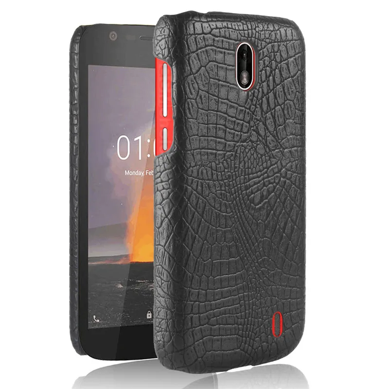 Для Nokia 1 2018 чехол твердая обложка на заднюю панель из искусственной кожи для