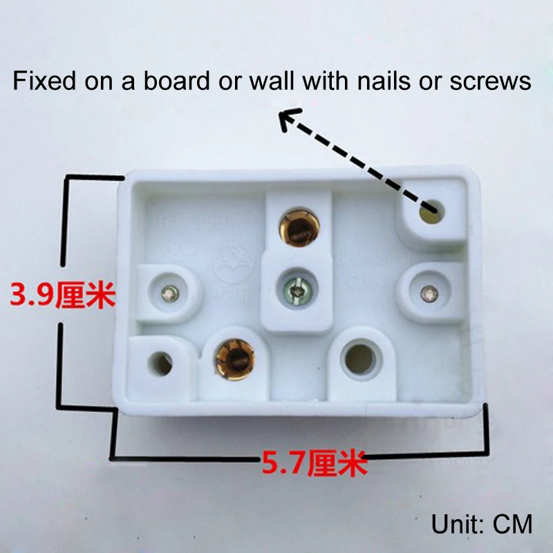 5pcs/lot Bakelite Switch Push Button Mounted Wall or Table On/Off Bedside Control 3.5X5.5cm 6A White | Обустройство дома