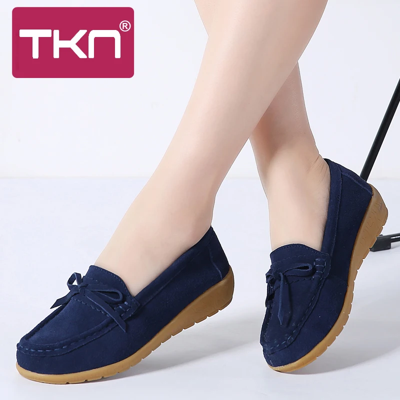 Женские балетки на плоской подошве лоферы без застежки Замшевые оксфорды