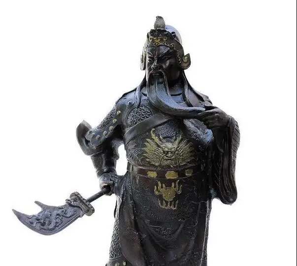 Китайский Бронзовый Дракон Guangong Guanyu генералов воин солдат статуя бога | Статуи и
