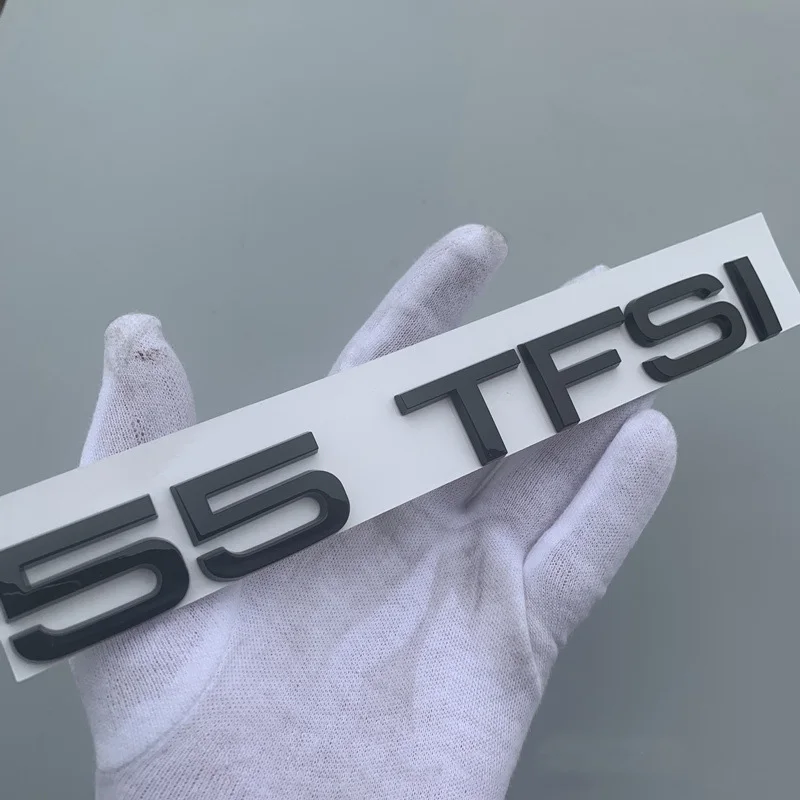 55TFSI 30-40 45 50 55 TFSI 1,8 т 2,0 2,4 2,8 3,0 Т 3,2 3,6 4,2 A3 A4L A5 A6L A7 A8L Q3 Q5 Q7 глянцевый черный эмблемы багажник автомобиля Стикеры - Цвет: 55TFSI