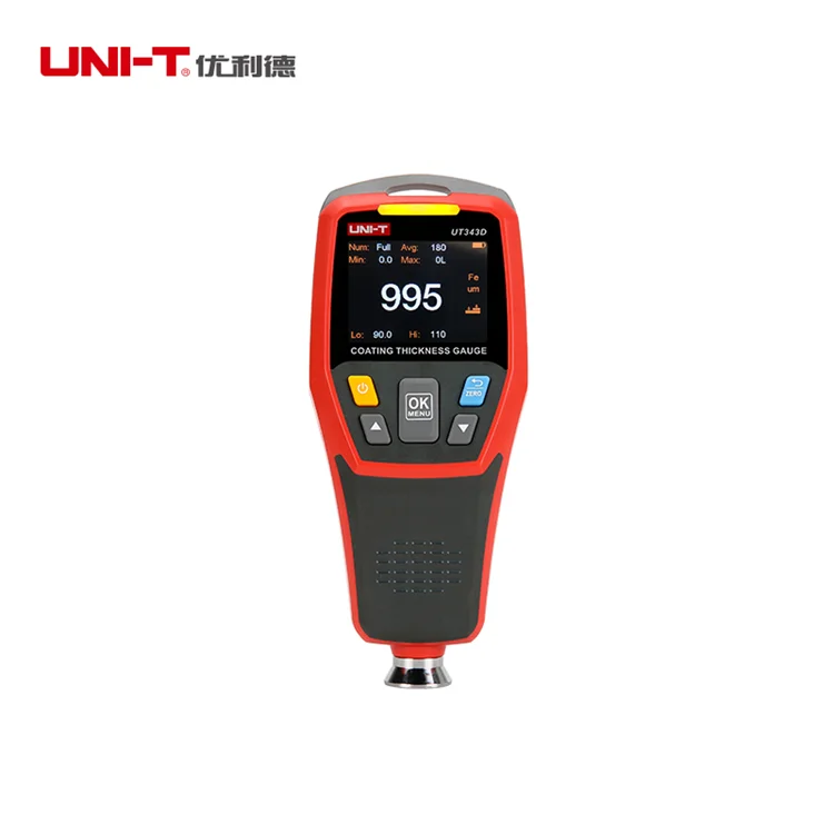 UNI-T портативный цифровой датчик толщины покрытия 0-1250um lcd авто краска пленка Толщина метр USB хранение данных рекордер UT343D