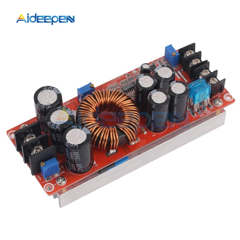1200W 20A шаг повышающий постоянный ток Питание модуль DC 8 V-60 V DC/DC 12 V-80 V Регулируемый трансформатор 12V 24V 48V