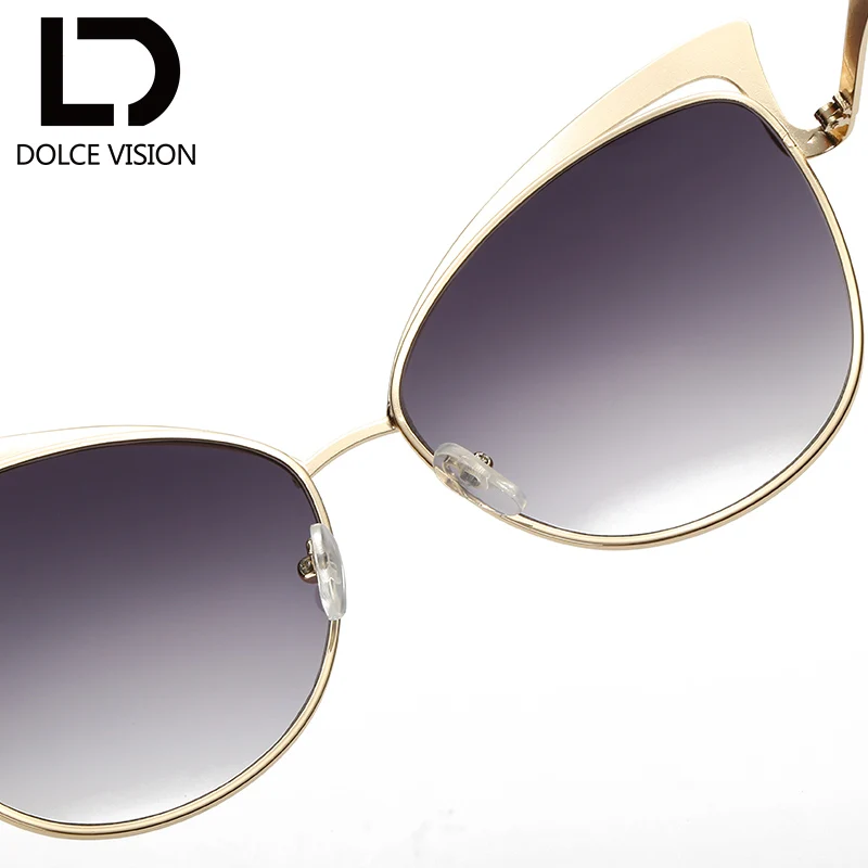 Dolce vision зеркало розовый кошачий глаз, солнцезащитные очки, Для женщин Золотой стильная металлическая оптика UV400 Лидер продаж Брендовая Дизайнерская обувь Солнцезащитные очки женские солнцезащитные очки