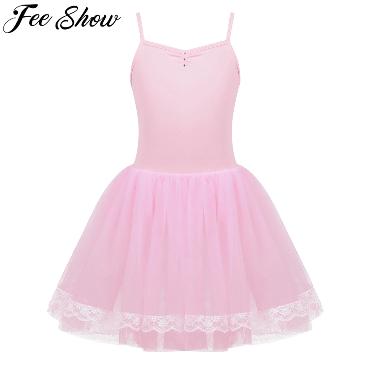 FEESHOW/детские танцевальные платья для девочек бантики с Горным хрусталём