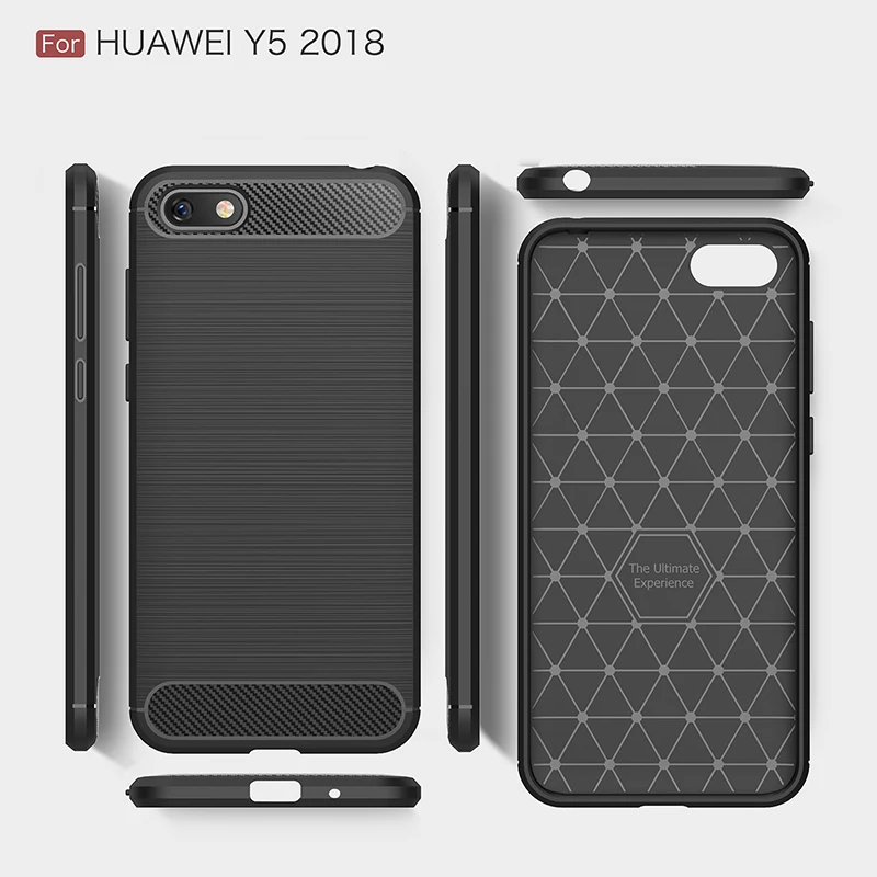 TRISEOLY чехол для Huawei Y5 Prime 2018 Матовый ТПУ из углеродного волокна резиновая задняя