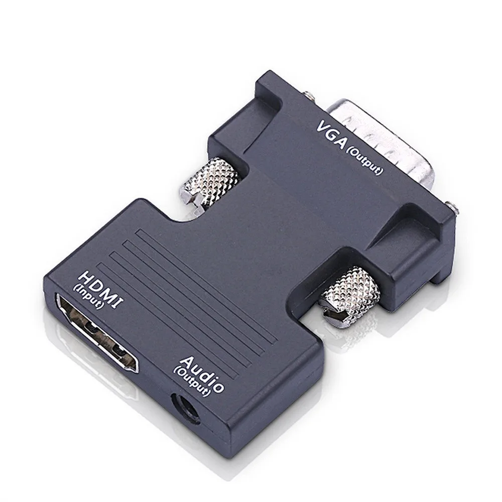 1080P HDMI Female to VGA Male Converter Adapter+Audio Cable Dongle 3.5mm Stereo Supports 720P / 1080i 56# | Электроника