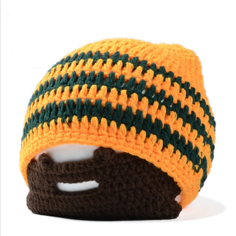 Вязанные вязаные шапки для бороды теплые ручной работы мужчин велосипедная