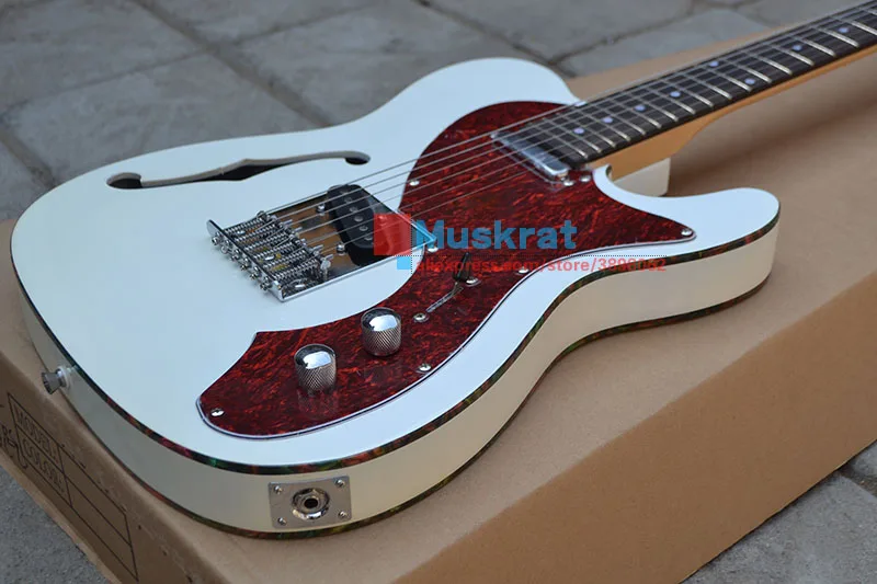 Электрический Гитары TL белого цвета F отверстие 6 Струны для Гитары дать в качестве подарка рюкзак циферблат срез