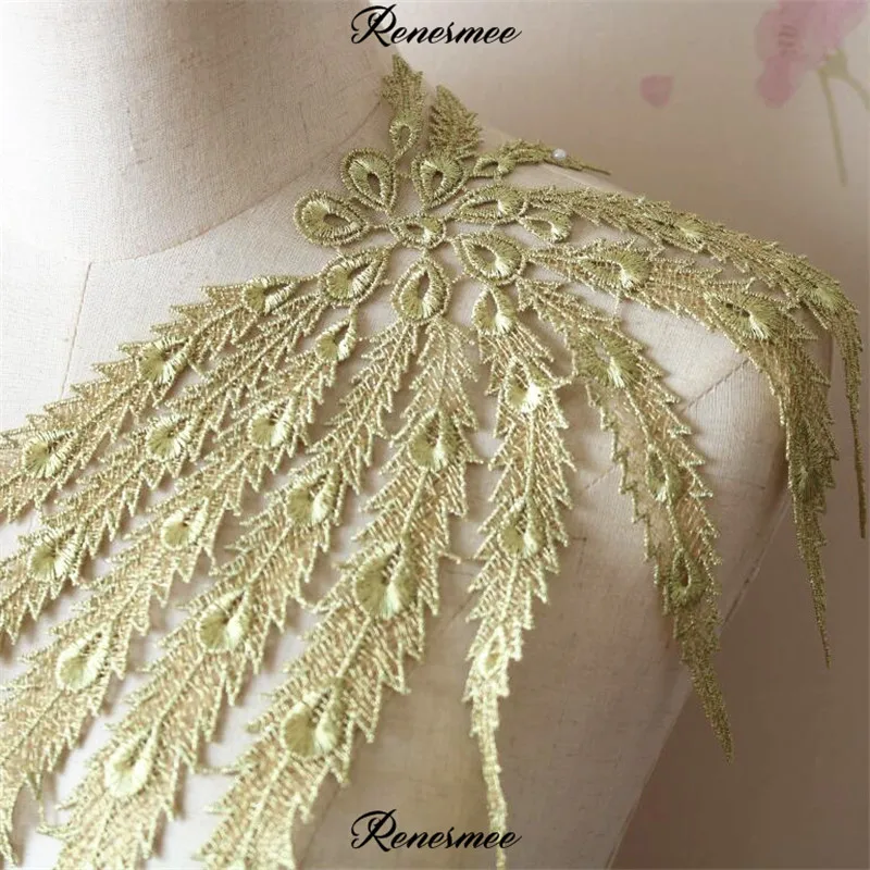 2Pcs Gold Silver Exquisite Thread Line Big Phoenix Lace Accessories Clothing Decoration Special Embroidery Patch | Дом и сад