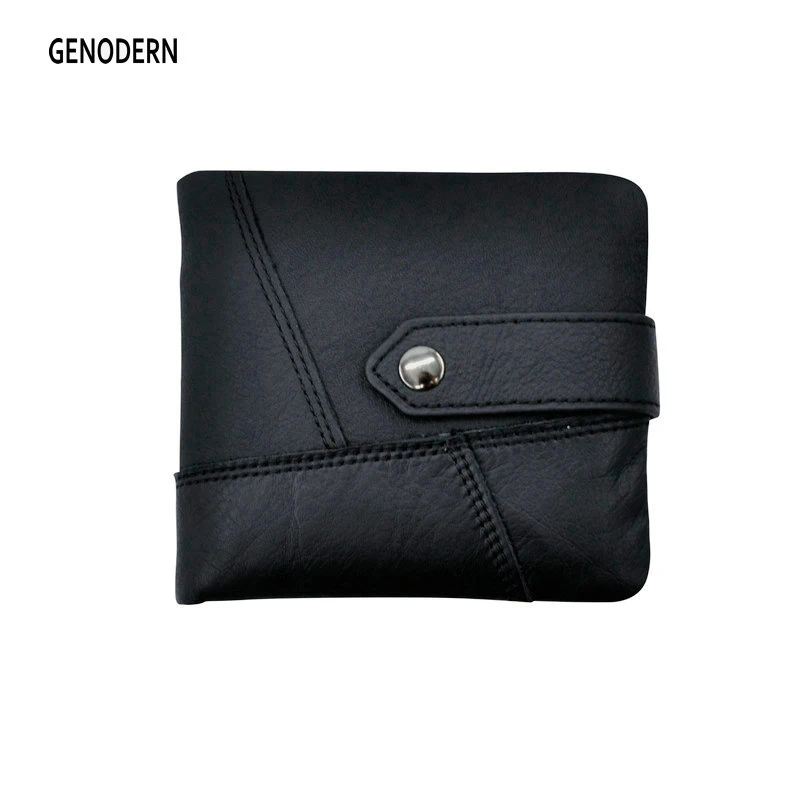 

GENODERN Men Genuine Leather Wallet with Coin Pocket Short for Man Cowhide