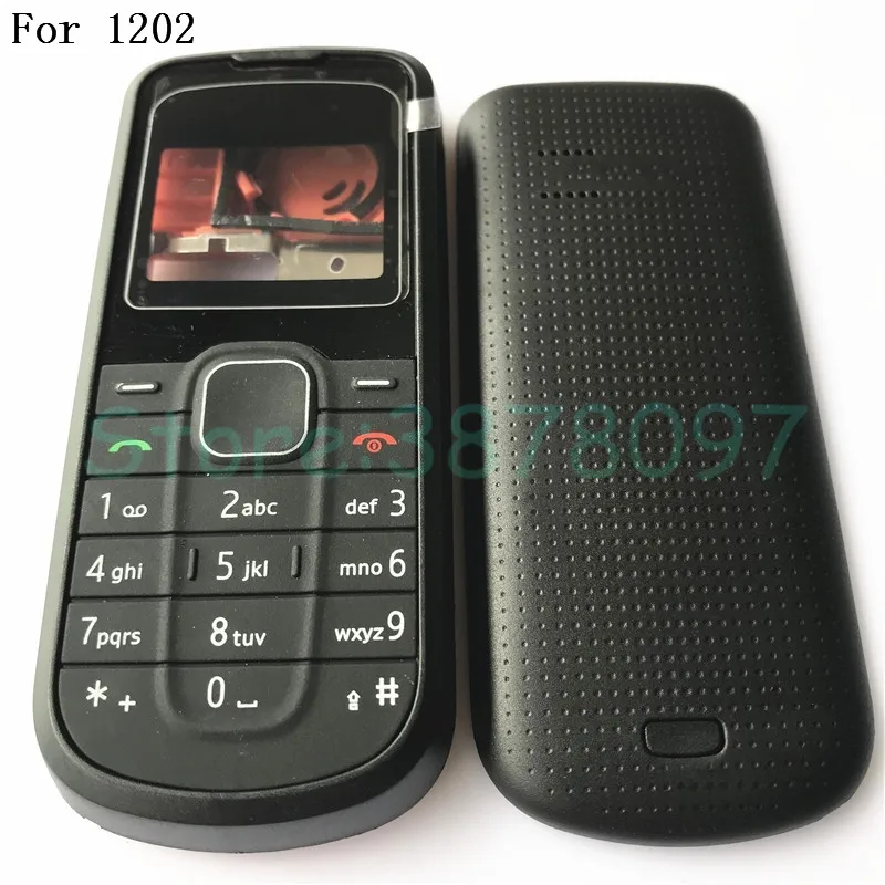 Для Nokia 1202 полный корпус Чехол передняя рамка с клавиатурой дисплей стекло+ средняя рамка+ задняя крышка с логотипом