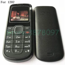 Для Nokia 1202 полный корпус Чехол передняя рамка с клавиатурой дисплей стекло+ средняя рамка+ задняя крышка с логотипом