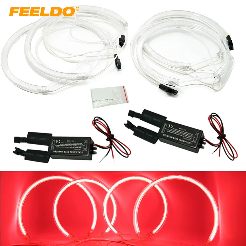 FEELDO 2X165mm 2X127.5mm Red Car CCFL гало кольца ангельские глазки светодиодная фара s для BMW X5(E53)
