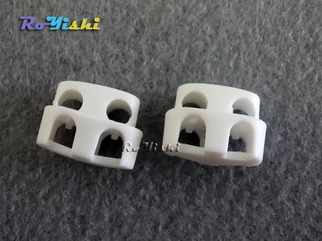 100pcs 2 Holes Cord Lock Toggle Stopper Plastic Toggle Clip White 11mm*17mm*9mm