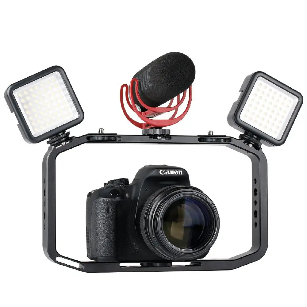 Портативная видеокамера для камеры DSLR телефона Gopro вертикальная клетка фото и