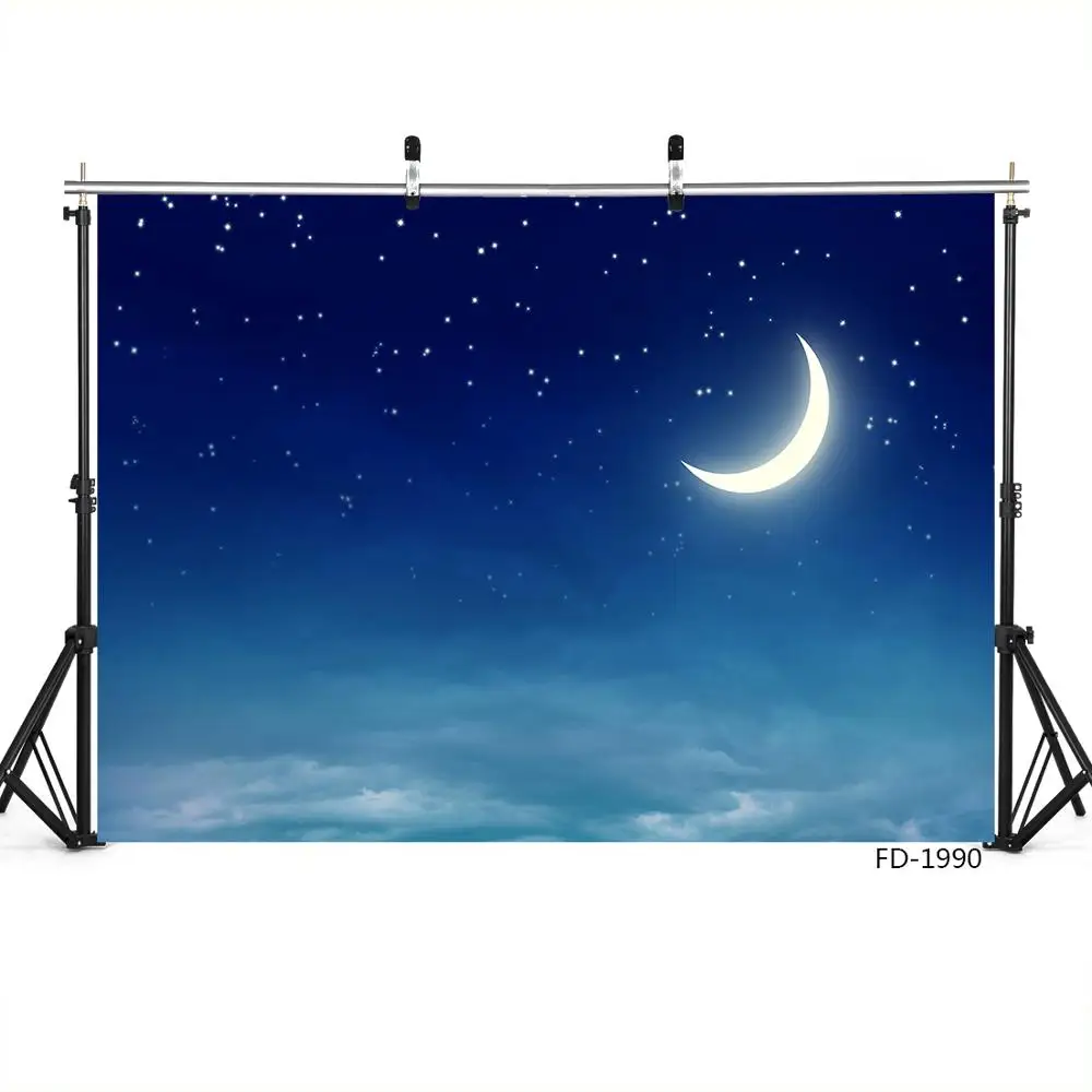 

Moon Stars Night Sky Photographic Background for Photo Studio Portrait Children Baby Shower Vinyl Photo Backdrops Photo Shooting