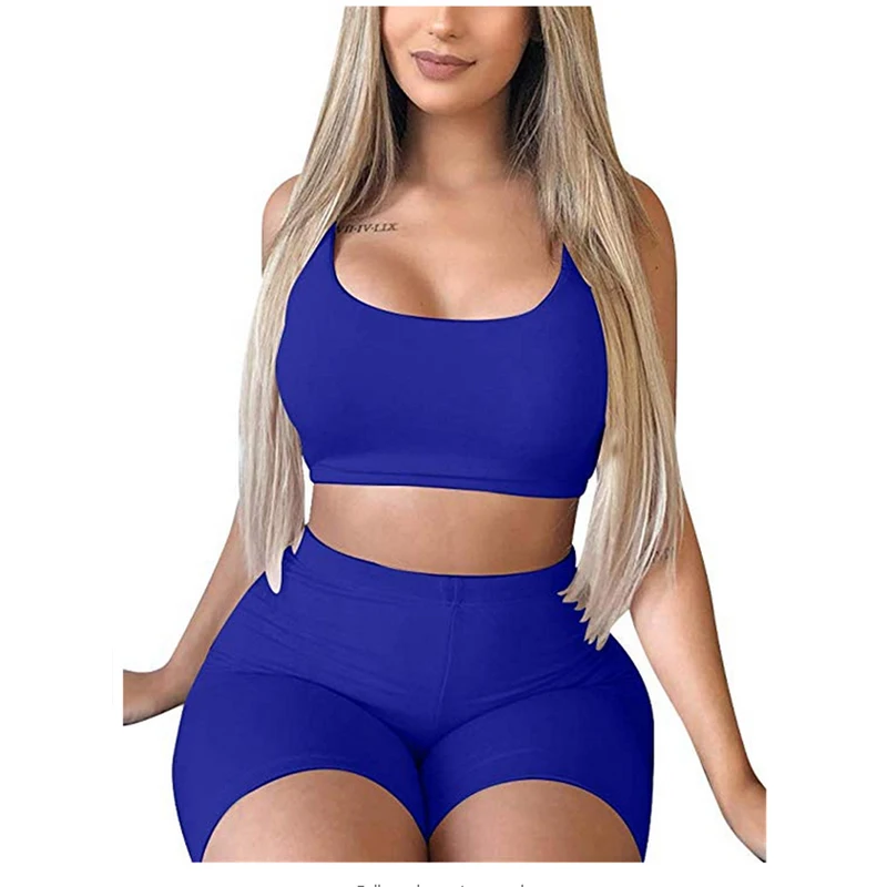 Женский комплект из 2 предметов короткий топ и шорты облегающие наряды