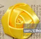 Yellow Набор 100 шт./лот сделай сам ручная работа диаметр 3,5 см атласная роза Искусственные ленты цветок для невесты Свадебный букет декоративный - Цвет: Yellow