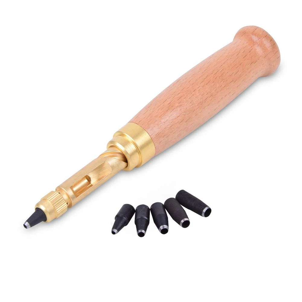 Sewing Removable Belt Screw Noise Reduction Leather Tool Book Drill Hole Punch Craft Auto With 6 Size Tip 1.5-4mm | Дом и сад