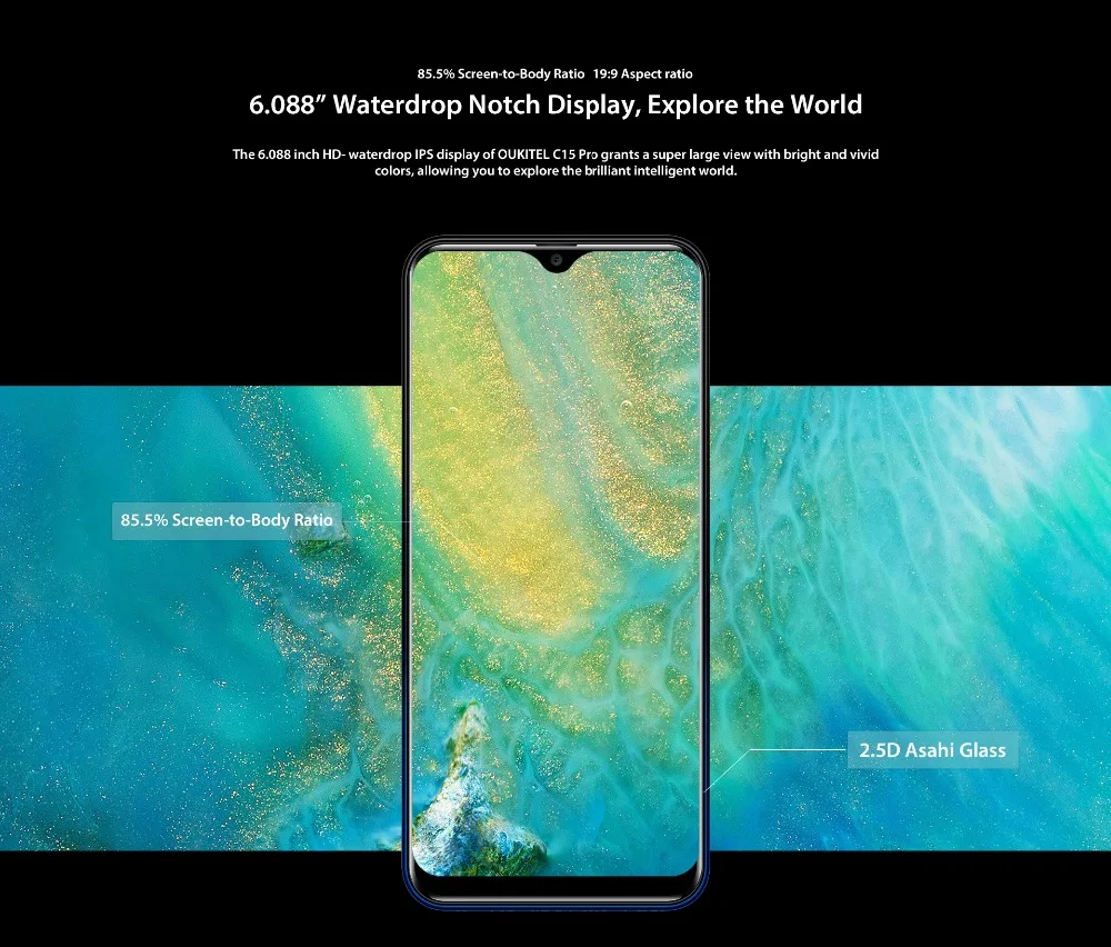 OUKITEL C15 Pro 6,0 HD дюймов 2 ГБ 16 ГБ Android 9,0 мобильный телефон MT6761 отпечаток пальца лица ID 4G LTE смартфон Капля воды экран