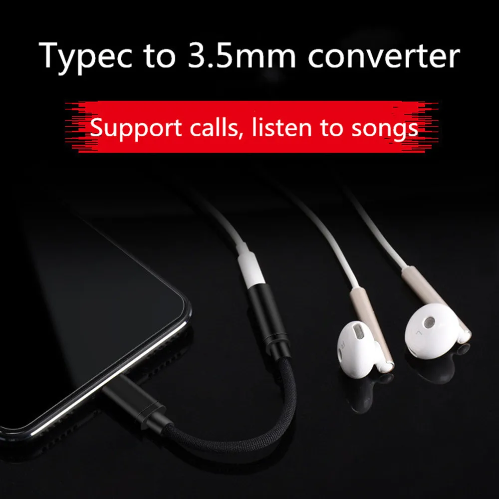 Type c to 3.5mm Jack Earphone Adapter Audio cable USB C AUX Headphone For Xiaomi Mi 9 Huawei mate 20 P30 pro Samsung S9 | Электроника