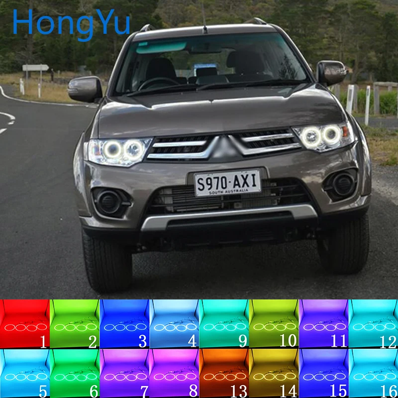 Многоцветный RGB LED Angel Eyes Halo Ring Eye DRL RF пульт дистанционного управления для Mitsubishi