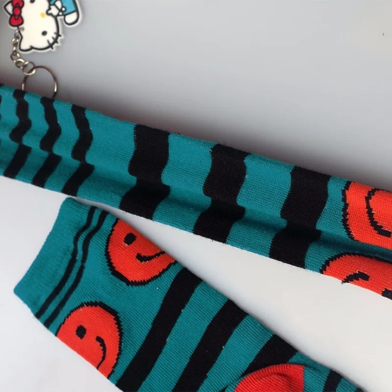 Sport Knee children socks made by pure cotton with Cartoon Smiling Face great soccer basketball For Children 0-6 years old | Мать и