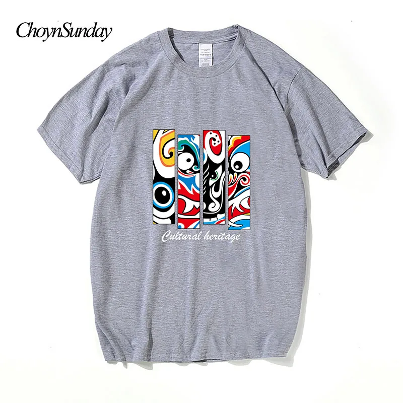 ChoynSunday/Новинка Лидер продаж оперная маска с принтом мужские футболки Homme Хлопок