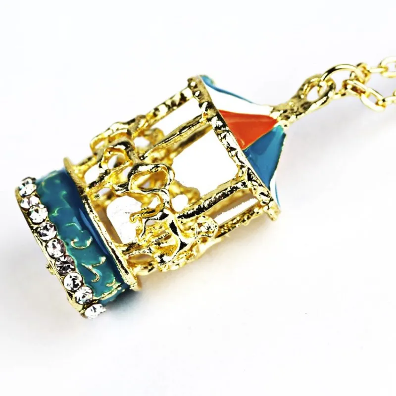 2018 New Multicolor Crystal Carousel Pendant Necklace for Women Trendy Charm Choker Statement Party Jewelry Accessories | Украшения и