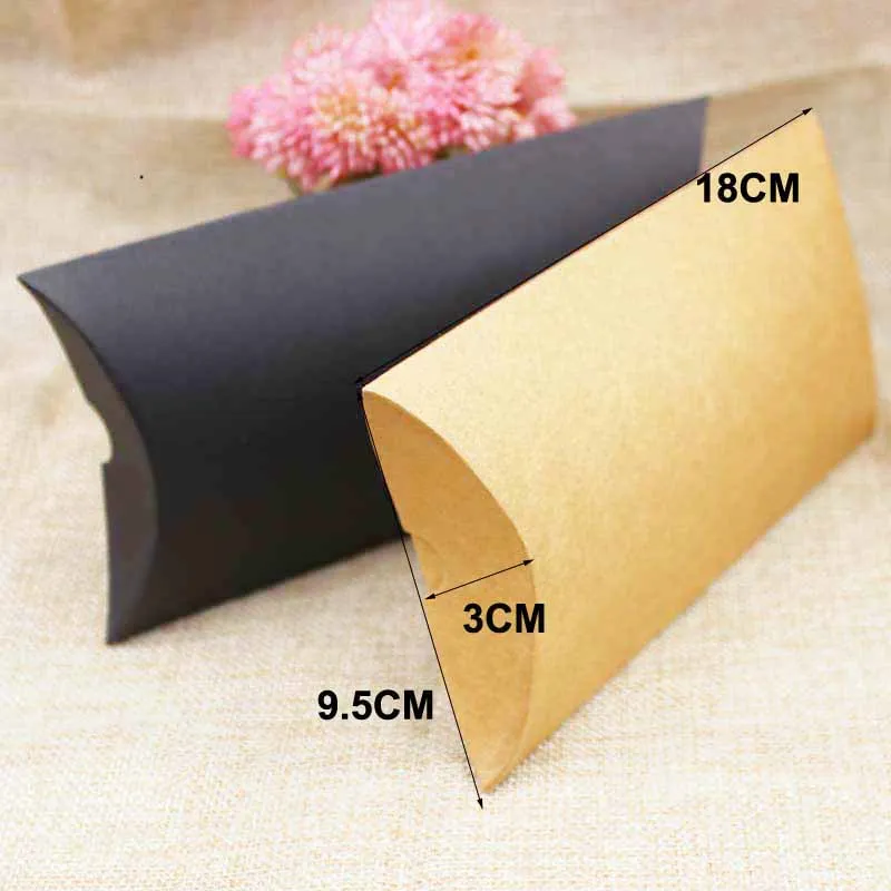 zerongE jewelry paper candy box pillow shape products gift black/kraft cardboard packing & display 18*95*30mm 100pc | Украшения и