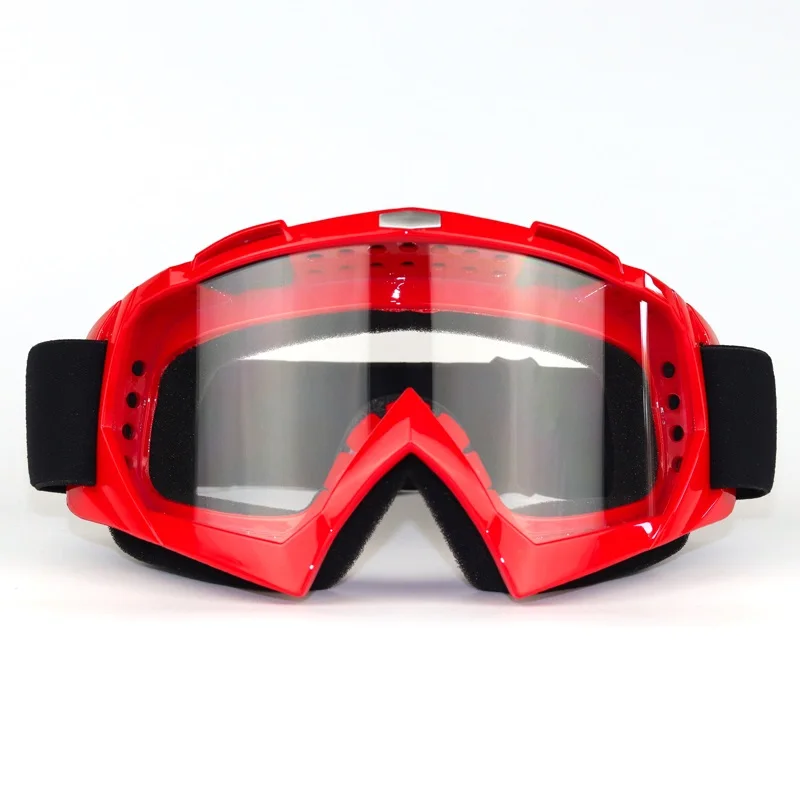 red-white lens Мотоциклетные очки для езды занятий сноубордом, лыжами очки руль Fatbar для бездорожья для езды на велосипеде по бездорожью и ск - Цвет: red-white lens