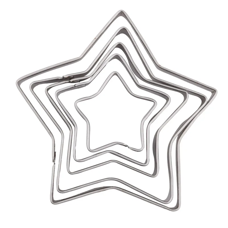 Star KMYC из нержавеющей стали печенье резак 5 шт./компл. шаблон печенье Астра форма фруктовое яйцо Кондитерские высечки украшение для помадной глазури - Цвет: Star