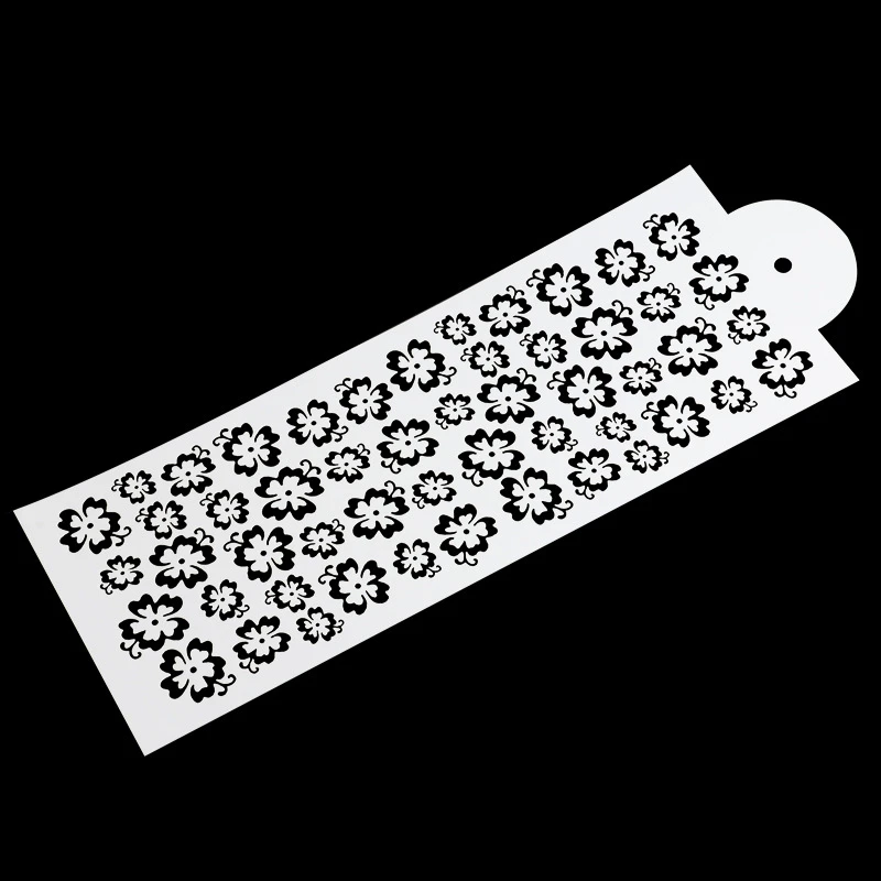 Aomily Элегантные цветы трафарет для торта Дамасская кружевная кайма Спрей сторона