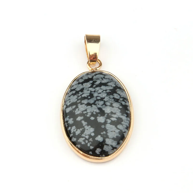 Natural Stone Pendant Oval Shape Pendants Agates/ Tiger Eye Charms for Necklaces Jewelry Making 3.6*1.9*0.7cm