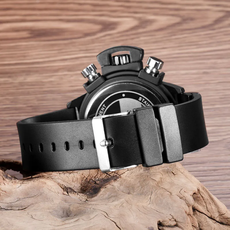 

Men Wrist Watches Chronograph Clock Man Military Waterproof Quartz Watches Men Silicone Sport Wristwatch Relogio Masculino 2018