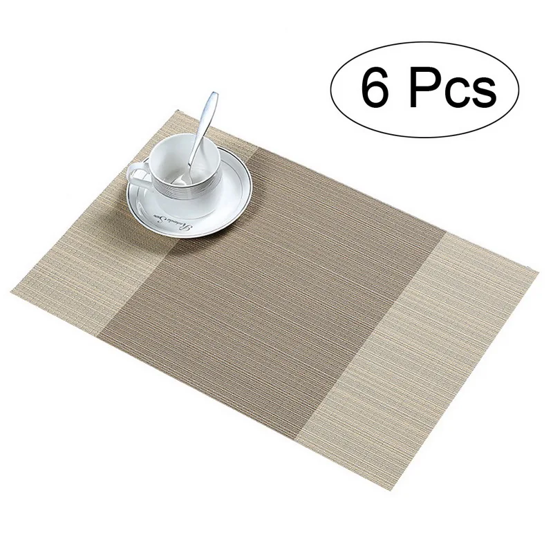 6pcs coffee 6 шт./компл. ПВХ моющиеся салфетки для обеденного стола грязестойкие чаши колодки подставки для стола тканевый коврик домашние инструменты - Цвет: 6pcs coffee