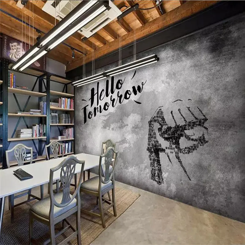 

3d wallpaper vintage cement wall inspirational slogan bar restaurant background wall high-end wallpaper mural