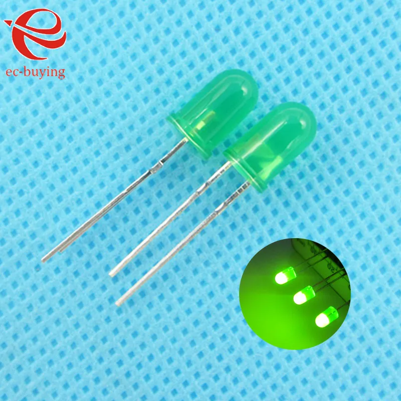 Зеленый светодиод 5 мм рассеянные круглые светоизлучающие диоды лампа шарик DIP Plug
