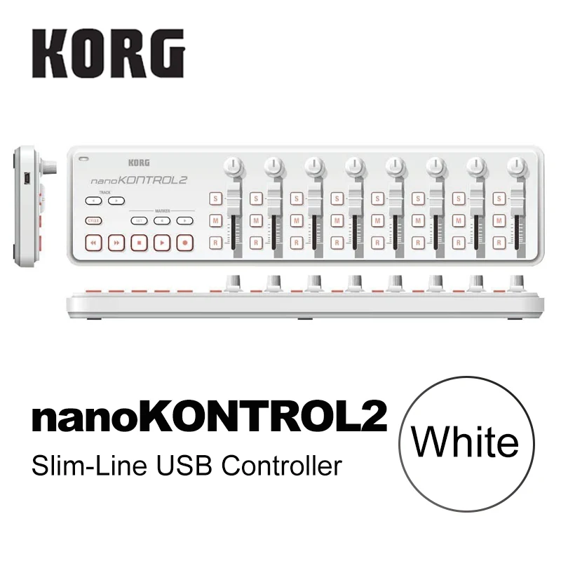 nanoKONTROL2-White Korg nanoKEY2 nanoPAD2 nanoKONTROL2 Slim-Line USB MIDI колодки 16 Триппер колодки с USB кабелем - Цвет: nanoKONTROL2-White