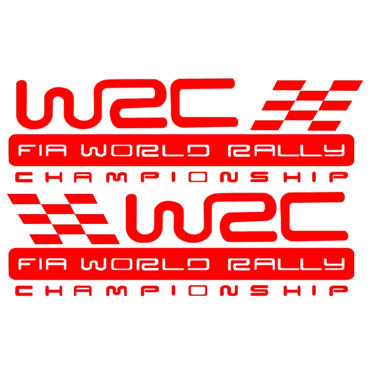 Red 2 шт. WRC дверные наклейки Чемпионат мира по ралли для автомобильного стайлинга светоотражающий виниловый спортивный стикер ручка для тела Гирлянда Наклейка - Название цвета: Red